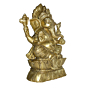 Brass Ganesha Sitting on Kamal Mid Idol KBH02614