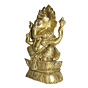 Brass Ganesha Sitting on Kamal Mid Idol KBH02614