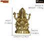 Brass Ganesha Sitting on Kamal Mid Idol KBH02614