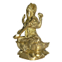 Brass Sarasvati Sitting on Kamal Mid Idol KBH02616