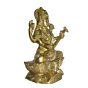 Brass Sarasvati Sitting on Kamal Mid Idol KBH02616
