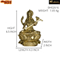 Brass Sarasvati Sitting on Kamal Mid Idol KBH02616