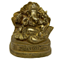 Brass Jasood Flower Sitting Ganesha Idol KBH02631