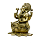 Brass Kamal Sitting Ganesha KBH02642