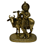 Brass Cow Krishna Standing Big Idol KBH02661