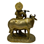 Brass Cow Krishna Standing Big Idol KBH02661