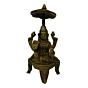 Brass Laxmi Sitting on Umbrella with Bajath Idol KBH02668