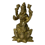 Brass Laxmi Sitting on Kamal Mid Idol KBH02755