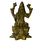 Brass Laxmi Sitting on Kamal Mid Idol KBH02755