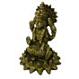 Brass Laxmi Sitting on Kamal Mid Idol KBH02757