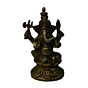 Brass Ganesha Sitting on Kamal Idol KBH02760