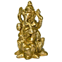 Brass Ganesha Sitting on Kamal Mid Idol KBH02766