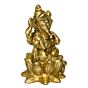 Brass Ganesha Sitting on Kamal Mid Idol KBH02766