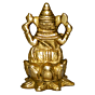 Brass Ganesha Sitting on Kamal Mid Idol KBH02766