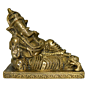 Brass Ganesha with Takiya Sitting Mid Idol KBH02776