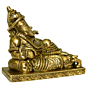 Brass Ganesha with Takiya Sitting Mid Idol KBH02776