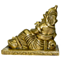 Brass Ganesha with Takiya Sitting Mid Idol KBH02776