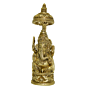 Brass Sitting Ganesha with Umbrella Idol KBH02838