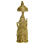 Brass Sitting Ganesha with Umbrella Idol KBH02838