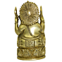 Brass Sitting Kamal Ganesha Idol KBH02839