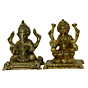 Brass Sitting Ganesha Laxmi Medium Idol KBH02841