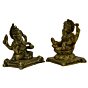 Brass Sitting Ganesha Laxmi Medium Idol KBH02841