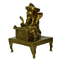 Brass Writing Ganesha on Bajath Idol KBH03351