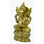 Brass Ganesha Sitting on Kamal Idol KBH03361