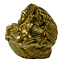 Brass Ganesha Sitting on Ship Idol KBH03396