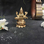 Brass Saraswati Sitting on Kamal Idol KBH03446