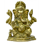 Brass Ganesha Sitting Idol KBH03451