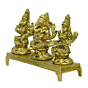 Brass Ganesha Laxmi Saraswati Sitting Trio Idol KBH03520