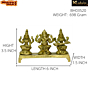 Brass Ganesha Laxmi Saraswati Sitting Trio Idol KBH03520