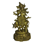 Brass Krishna With Cow Idol KBH03566