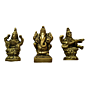 Brass Ganesha, Laxmi & Saraswati Idol Set KBH03661
