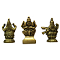 Brass Ganesha, Laxmi & Saraswati Idol Set KBH03661