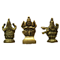 Brass Ganesha, Laxmi & Saraswati Idol Set KBH03661