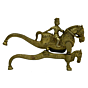 Brass Man Sitting on Horse Cutter Figurine KBH03843