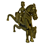 Brass Man Sitting on Horse Cutter Figurine KBH03843