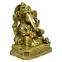 Brass Ganesha Sitting Idol KBH03874