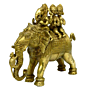 Brass Ganesh with Riddhi Siddhi Sitting on Elephant Idol KBH03972