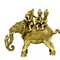 Brass Ganesh with Riddhi Siddhi Sitting on Elephant Idol KBH03972