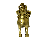 Brass Ganesh with Riddhi Siddhi Sitting on Elephant Idol KBH03972