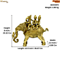 Brass Ganesh with Riddhi Siddhi Sitting on Elephant Idol KBH03972