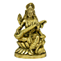 Brass Saraswati Sitting on Kamal Idol KBH03999