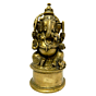 Brass Ganesh Round Base Idol KBH04110