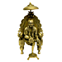 Brass Saibaba Sitting on Umbrella Idol KBH04118