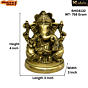 Brass Ganesh Round Base Idol KBH04132