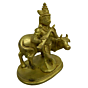 Brass Krishna With Cow Idol KBH04225