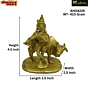 Brass Krishna With Cow Idol KBH04225